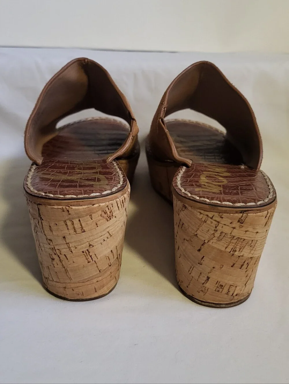 Sam Edelman Ranger Wedge Platform Sandals Women Size 8 Cork Heel Suede Upper - Picture 8 of 11